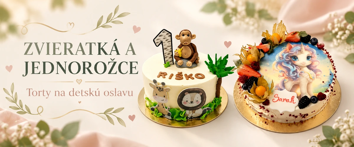 Torty Zvieratká a jednorožce na detskú oslavu