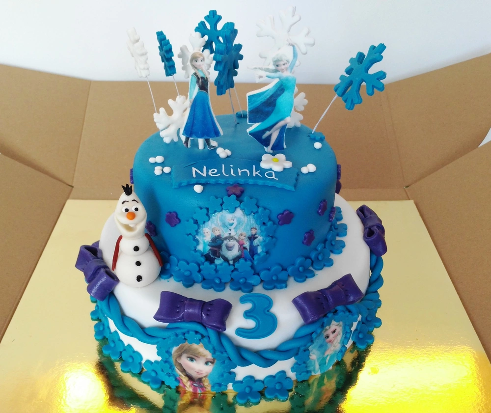 Torta Frozen, Ľadové kráľovstvo, Anna, Elsa, Olaf