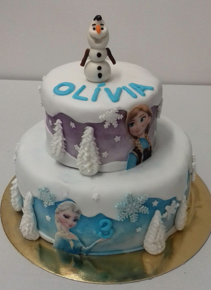Torta Frozen, Ľadové kráľovstvo, Anna, Elsa, Olaf