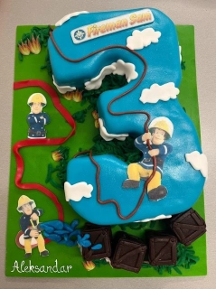 Torta Požiarnik Sam (môže byť aj iné číslo)