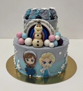 Torta Frozen, Ľadové kráľovstvo, Anna, Elsa, Olaf