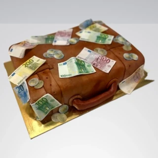 Torta Kufrík s peniazmi