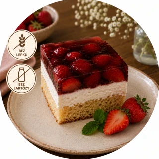 Mascarpone-jahodová kocka BEZ LEPKU BEZ LAKTÓZY 100g