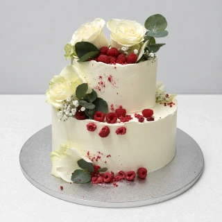 Torta Svadobná so živými kvetmi a ovocím